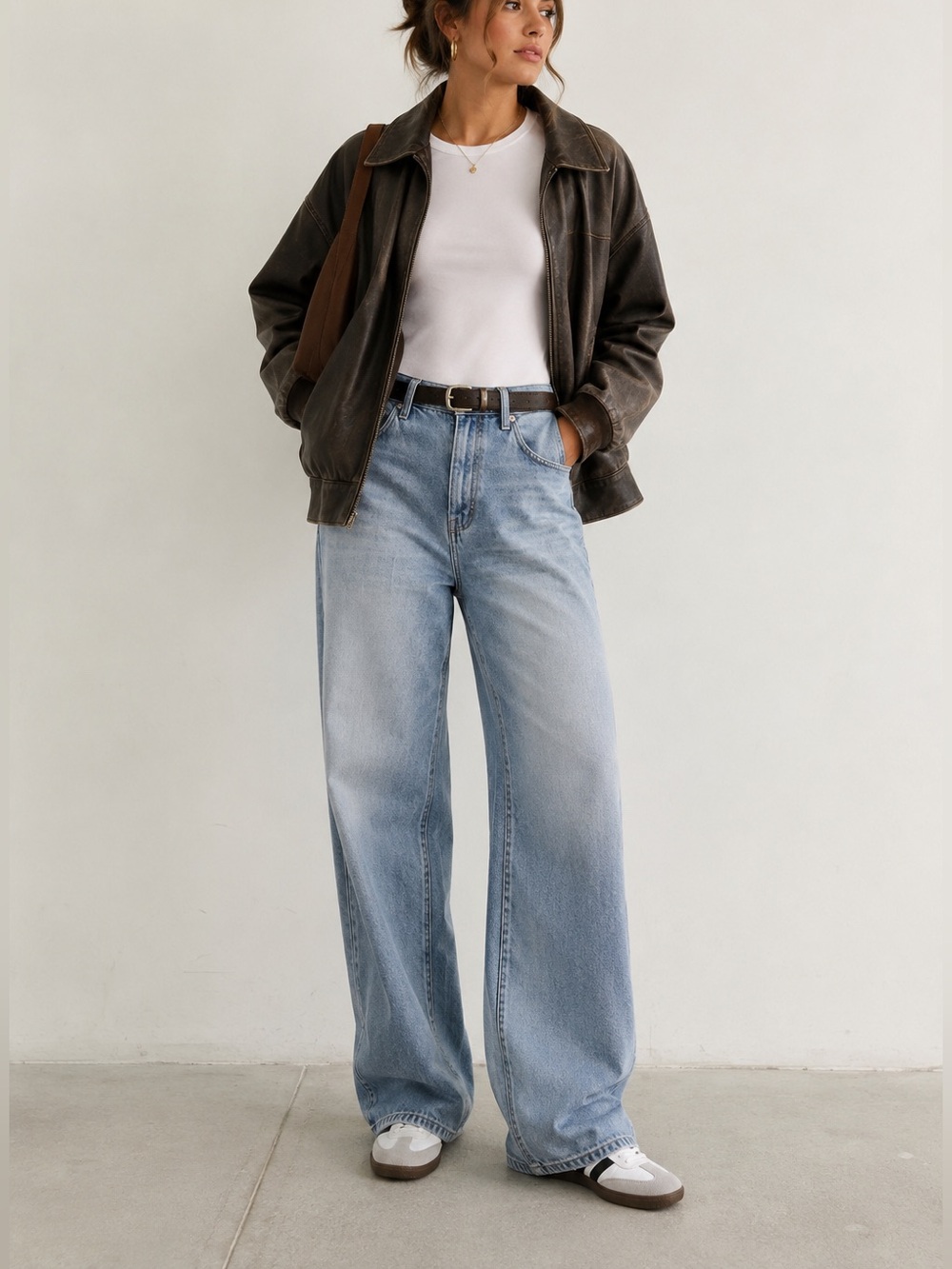PISTOLA Medium Wash Wide Leg Relaxed High Rise Waisted Denim Jeans Women's sz 28